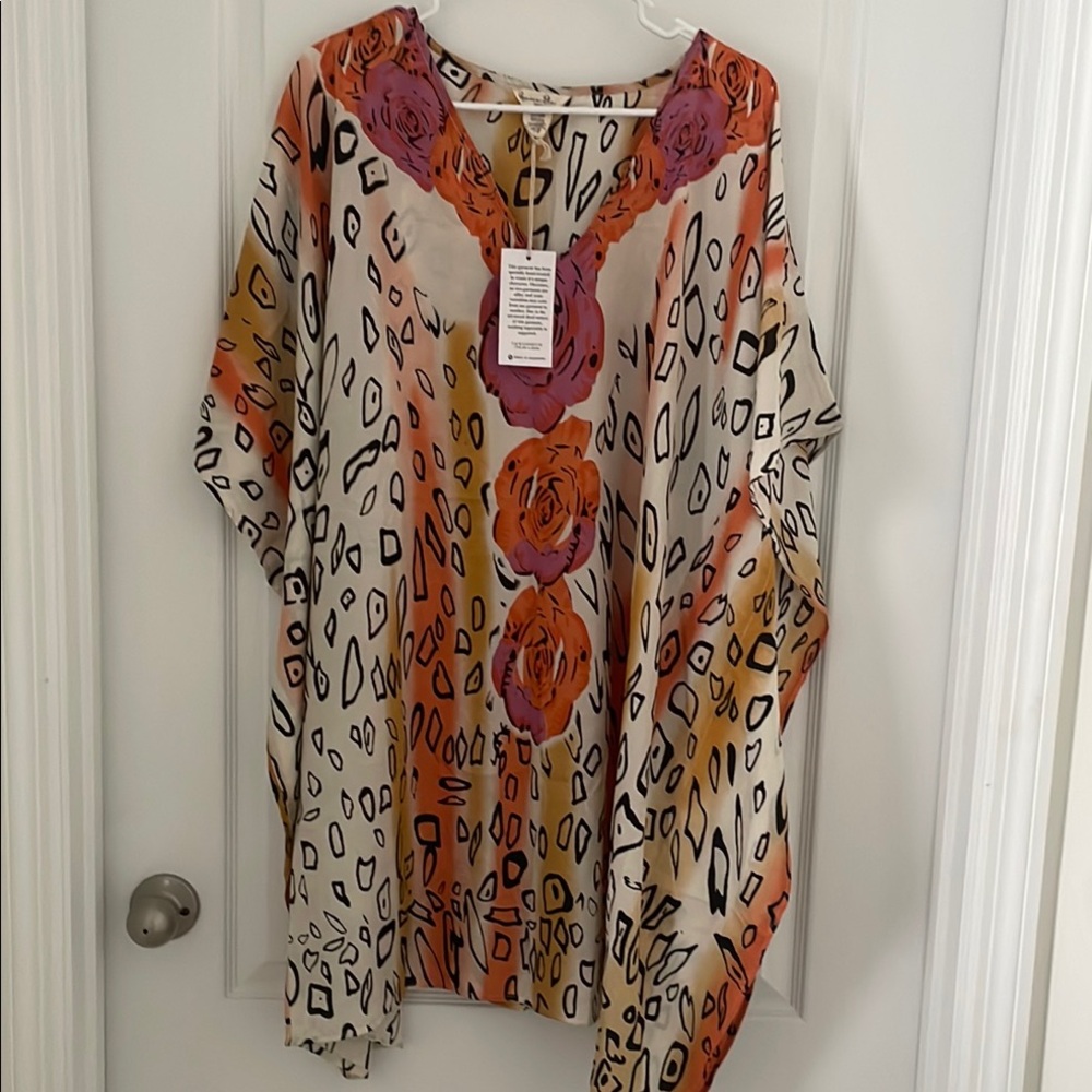 Bold Orange and Red Oversized Tunic